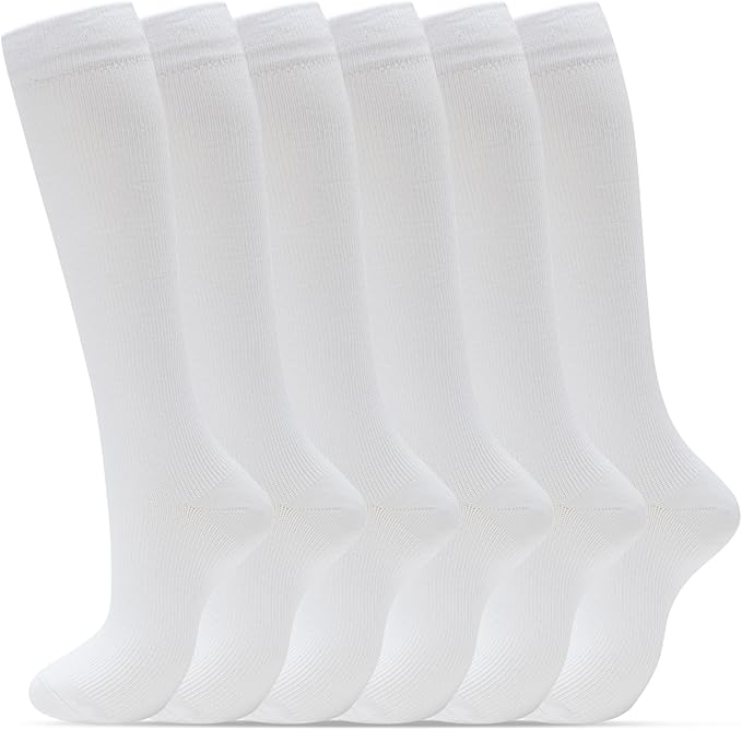 fenglaoda Compression Socks for Women Men Support Circulation 6 Pairs Socks For Nurse, Travel, Flight