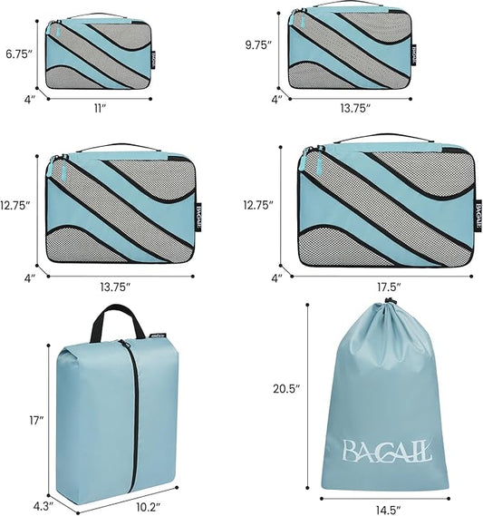 BAGAIL 6 Set Packing Cubes,Travel Luggage Packing Organizers