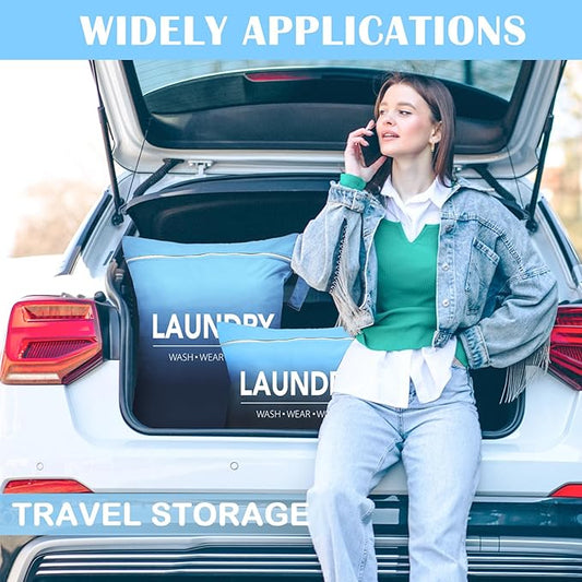 2 Pcs Large Travel Laundry Bag Waterproof Wet Dry Bag Washable Dirty Clothes Bag Bathing Suit Workout Bag for Gym Clothes Laundry Wet Clothes Swimming Yoga