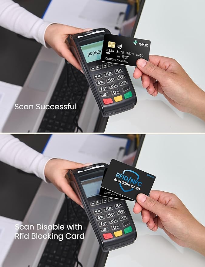 WHonor RFID Blocking Card 4 Pack, Debit Credit Card Protector, Anti-Theft Contactless NFC Blocker, Entire Wallet Protection (4)