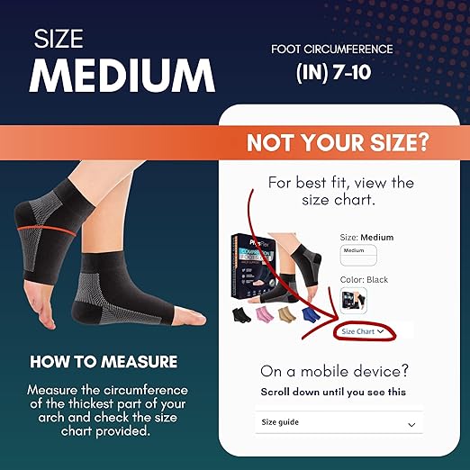 Compression Socks 20-30mmHg for Plantar Fasciitis, Achilles Tendonitis Relief - Ankle Compression Sleeve for Heel Spurs, Foot Swelling & Fatigue - Arch Support Brace for Everyday Use (1 Pair)