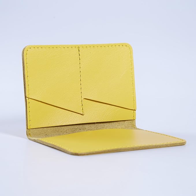 INCARNE Passport Cover - Travel Passport Wallet - Leather Passport Holder for Men Women Family with Card Slots & Note Compartmen - Sleeve Protector - Genuine Leather - Classic Yellow