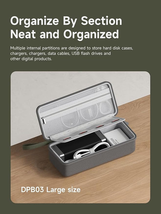 Hagibis Electronics Organizer Travel Case Cable Organizer Bag Pouch Portable Waterproof Carry Case for Cable, Charger,Power Bank, SD Card, Mouse, USB Flash Disk (DPB03 Green)