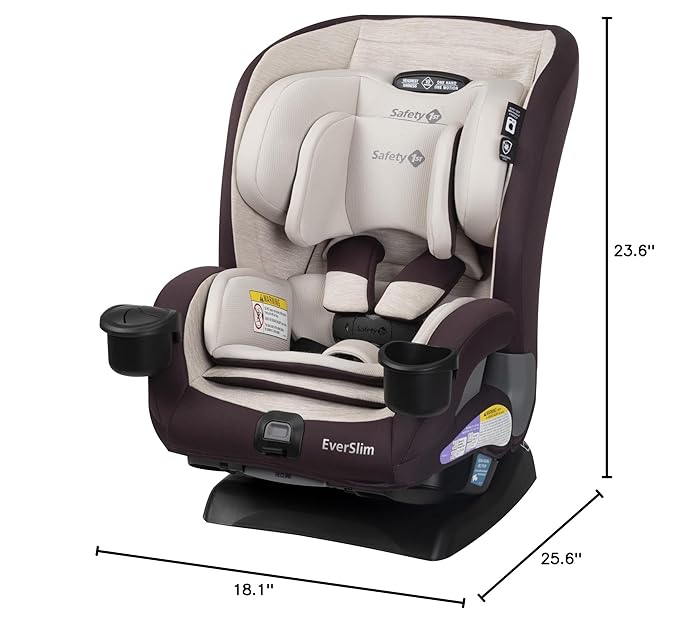 Safety 1st Everslim DLX Slim Convertible Car Seat– A 4-in-1 Convertible Child Safety Car Seats; Baby Car Seats for 5-100 lbs, Dunes Edge