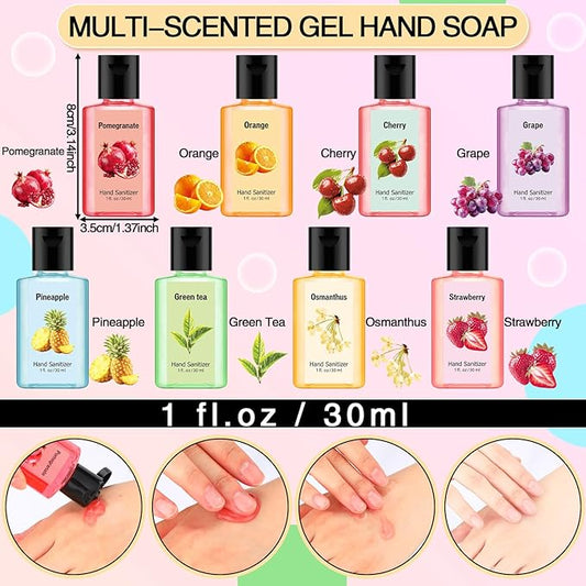 Frienda 24 Pcs Mini Hand Sanitizers Bulk Travel Size 1 Fl oz Scented Hand Sanitizer Pocket for Christmas Stocking Stuffers Women Men Nurse Coworker Teacher Office Gifts Homeless Care Package Supplies