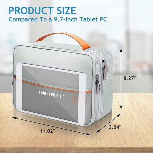 Electronics Travel Organizer, Double Layer Cable Organizer Bag Waterproof Electronics Accessories Storage Bag for Charger, Phone, Power Bank, Hard Drive, Cord, Tablet