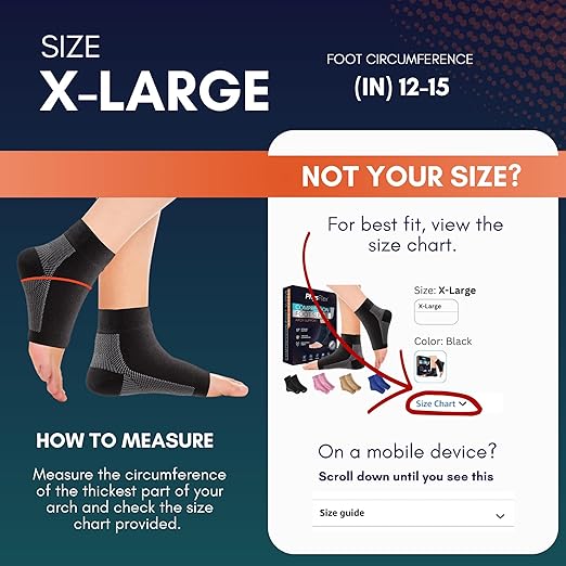 Compression Socks 20-30mmHg for Plantar Fasciitis, Achilles Tendonitis Relief - Ankle Compression Sleeve for Heel Spurs, Foot Swelling & Fatigue - Arch Support Brace for Everyday Use (1 Pair)