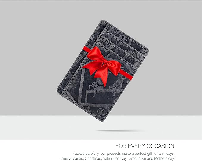 Oak Leathers Leather Slim Minimalist Wallet for Men & Women RFID Front Pocket Leather Card Holder Wallets