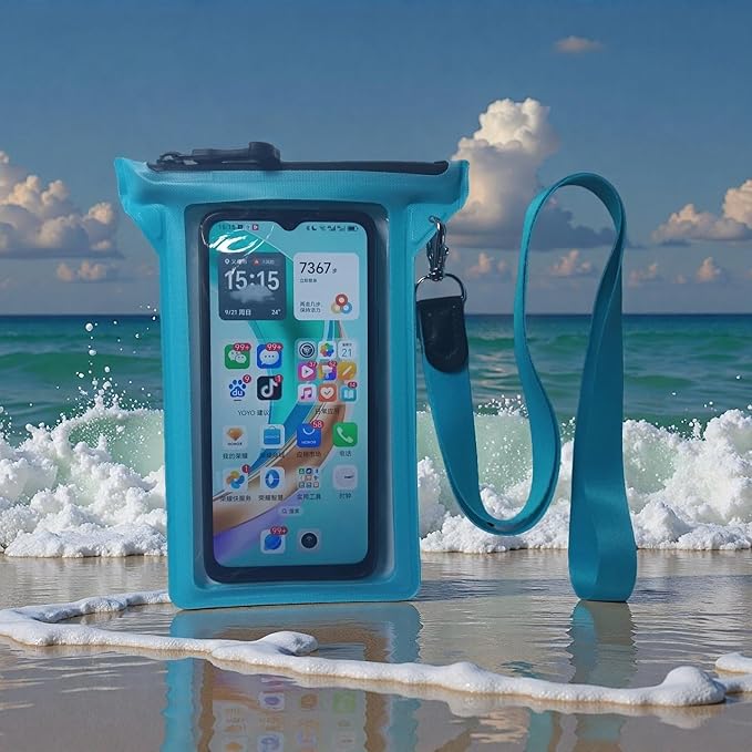 Waterproof Phone Pouch, Waterproof Phone Case, for iPhone 17 16 15 14 Pro Max,IPX8 Waterproof Rating, airtight Zipper Seal