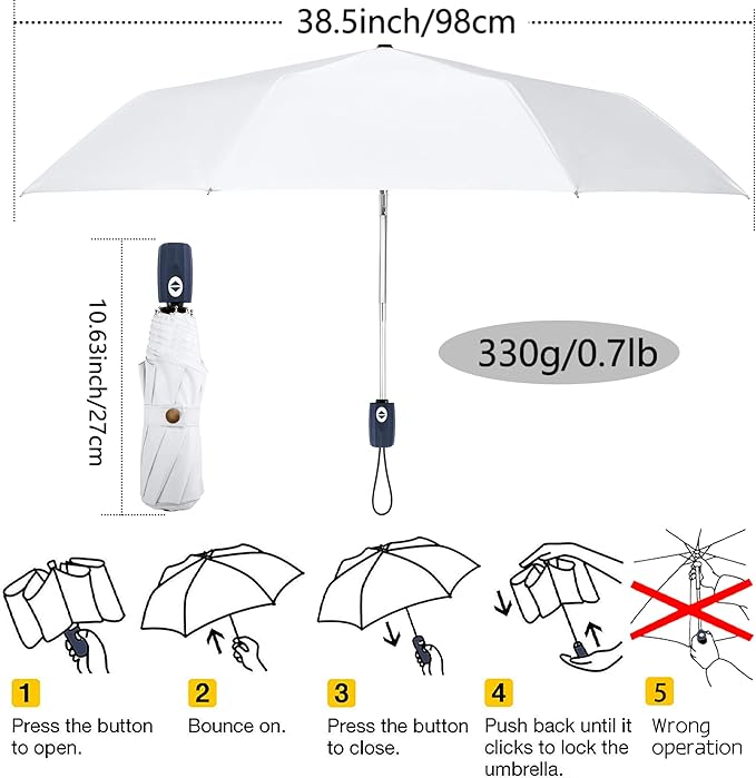 FDJASGY UV Sun Umbrella Compact Folding Travel Umbrella Auto Open Close Compact Folding Rain Umbrellas for Women Men Blocking UV 99.98%