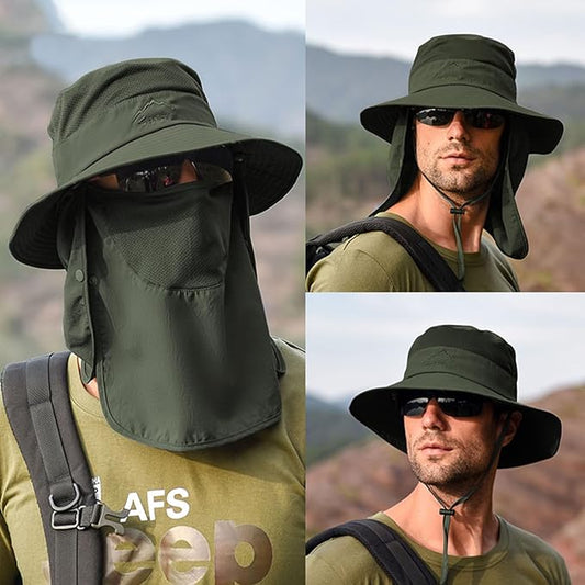 Sun Hats for Men Women Fishing Hat UPF 50+ Breathable Wide Brim Summer UV Protection Hat