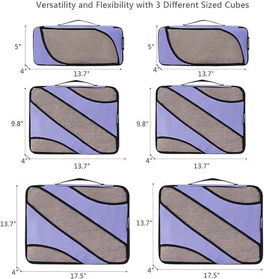 BAGAIL 6 Set Packing Cubes,Travel Luggage Packing Organizers