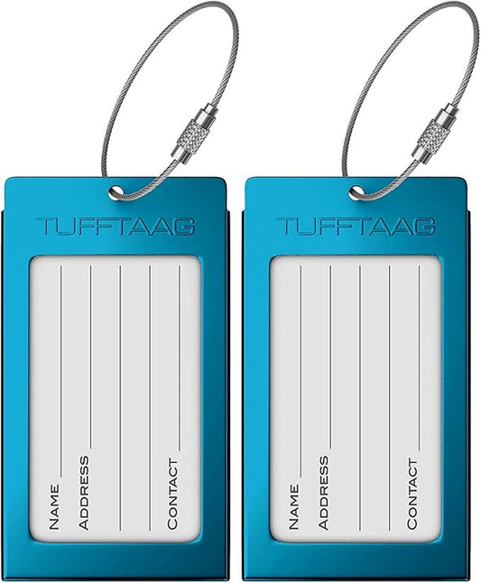 Luggage Tags Business Card Holder by TUFFTAAG - Durable Travel ID Bag Tag in Multiple Color Options, Perfect for Suitcases, Backpacks, and Carry-Ons, Easy Identification, Secure and Stylish