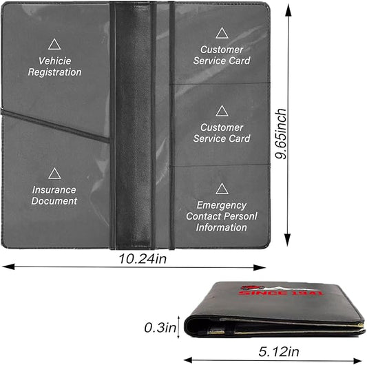 Leather Car Registration and Insurance Cards Holder, Vehicle Glove Box Car Organizer Documents License Compatible with Jeep Wrangler JL JLU 2018-2025 & Gladiator JT Auto Interior Accessories