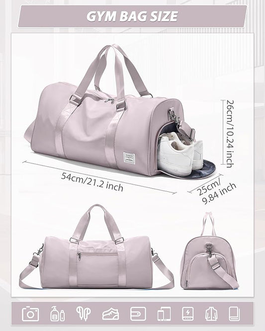 Gym Bag Womens,Travel Duffel Carry on Bag Sport Tote Bag Weekend Overnight Bag