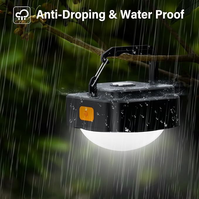 Rechargeable Camping Lights FLY2SKY 3Pcs Black Tent Lights Mini Flashlight Portable LED Camping Lantern Survival Gear Camping Accessories for Hiking Backpacking Fishing Hurricane Emergency Outage