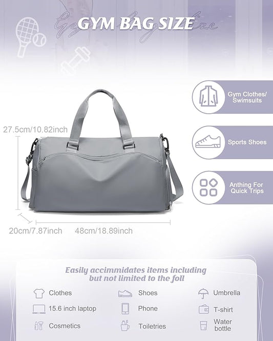 Gym Bag Womens,Travel Duffel Carry on Bag Sport Tote Bag Weekend Overnight Bag