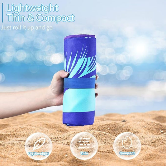 6 Pack Microfiber Oversized Lightweight Beach Towel 71"x32" Extra Thin Large Sand Free Towels Travel Swim Pool Yoga Gym for Adults Women Men Beach Essentials Accessories Vacation Gift