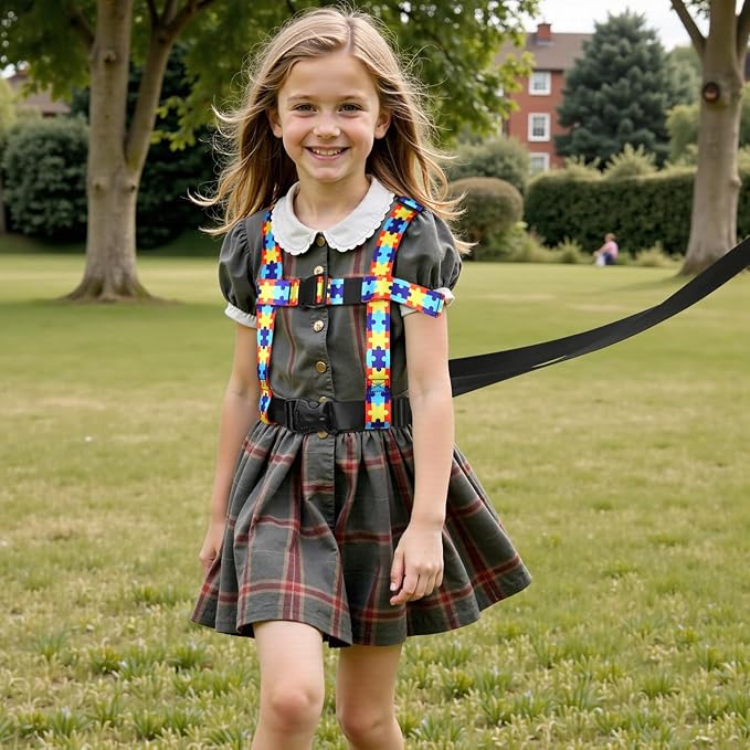 HOOMTREE Safety Harness Leash for Kids with Autism, Special Needs and Older Children Ages 6-12 | Adjustable Teens Walking Harness with Grab Handle and Tether | Keep Active ADHD/ASD Autistic Kids Safe