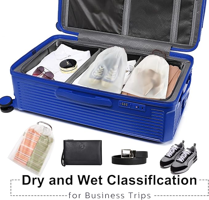 100 Pcs clear Shoe Bags for Travel,11.8“ x 15.7”,Drawstring Travel Shoe Bags for Packing,Waterproof Dustproof Portable Travel Shoe Storage Bag for Men and Women