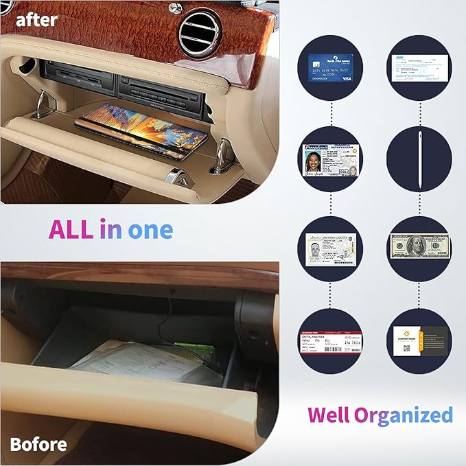 Car Registration and Insurance Holder,PU Leather Car License Document Insurance and Registration Card Holder Men Women Vehicle Glove Box Organizer Auto Accessories-Beach Sunset