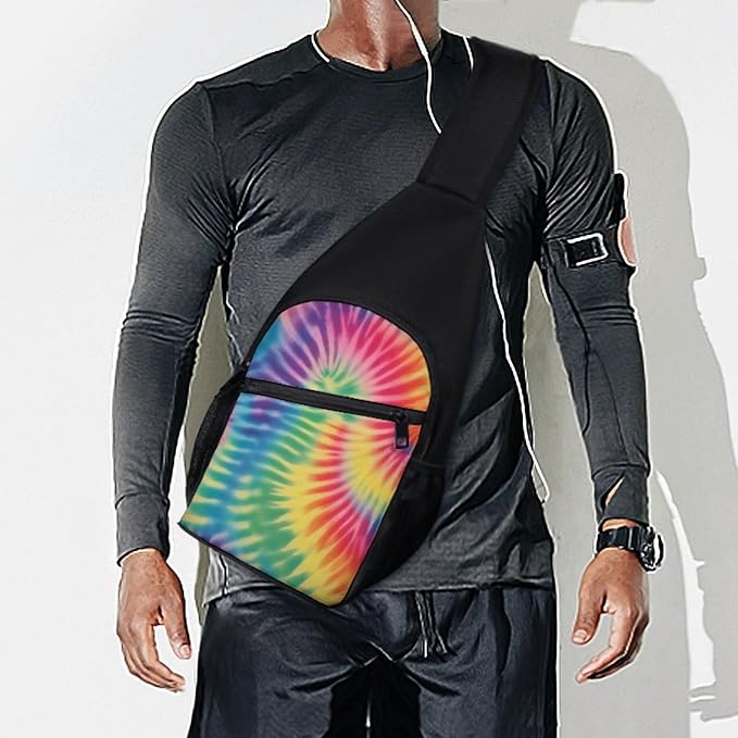 SWEET TANG Casual Sling Backpack for Women Chest Shoulder Crossbody Backpack, Gym Funny Sack, Satchel Travel Bag Outdoor Hiking Daypack Tie Dye