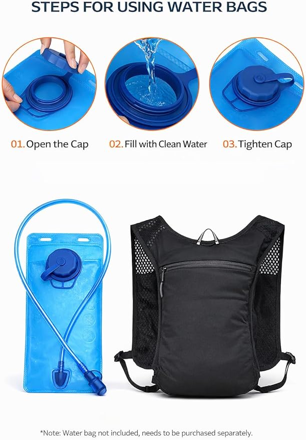 Personalized Hydration Running Vest Backpack, Custom Logo Text Lightweight Pack for Marathon & Trail Run
