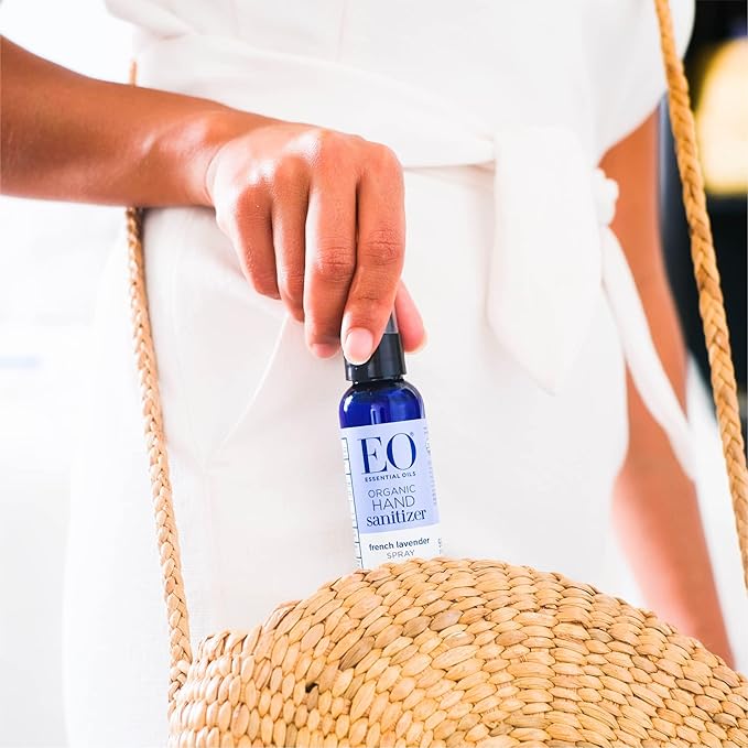 EO Organic Hand Sanitizer Spray, Travel Size, 2 Ounce (Pack of 6), French Lavender, Organic Plant-Based, Botanical Extracts, 99% Effective Against Germs