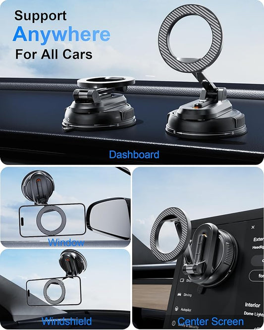 2-IN-1 Car Phone Holder for Magsafeă28 Strong MagnetsăMagnetic Phone Holder for Car Phone Mountă360°ăPhone Holders for Your Car Accessories for Women Men for iPhone 17 Pro Max 16 15 14 13 12 Air Plus
