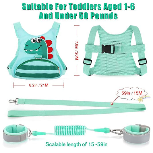 Toddler Leash for Kids-Baby Child Harness with Anti Lost Wrist Link for Boys/Girls