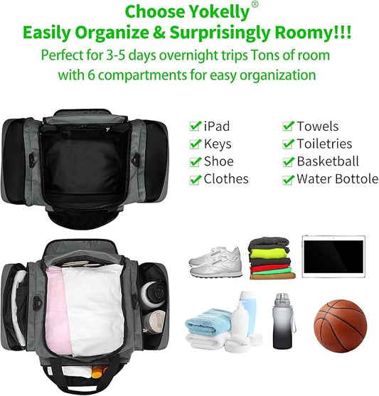 Sports Duffel Bag 20 inch for Travel Gym - Grey