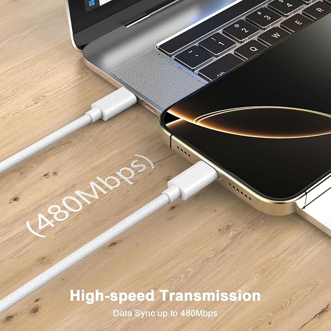 iPhone 17/16/15 Fast Charger,2-Pack USB C 2in1 Dual PD Charging Block with 10FT Long Type C to C Woven Charger Cable for Apple iPhone 17 Pro Max/17 Pro/Air/iPhone 16 Pro Max/16e/15 Pro/15 Plus