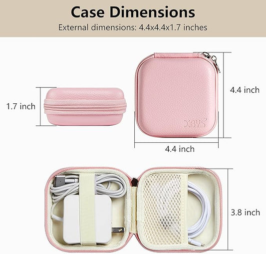Charger Case for Macbook, Portable Tech Electronic Organizer Bag, Travel Storage Pouch for Laptop Accessories, MacBook Power Adapter, Charging Cords, USB Drives, Power Bank (Pink, M)