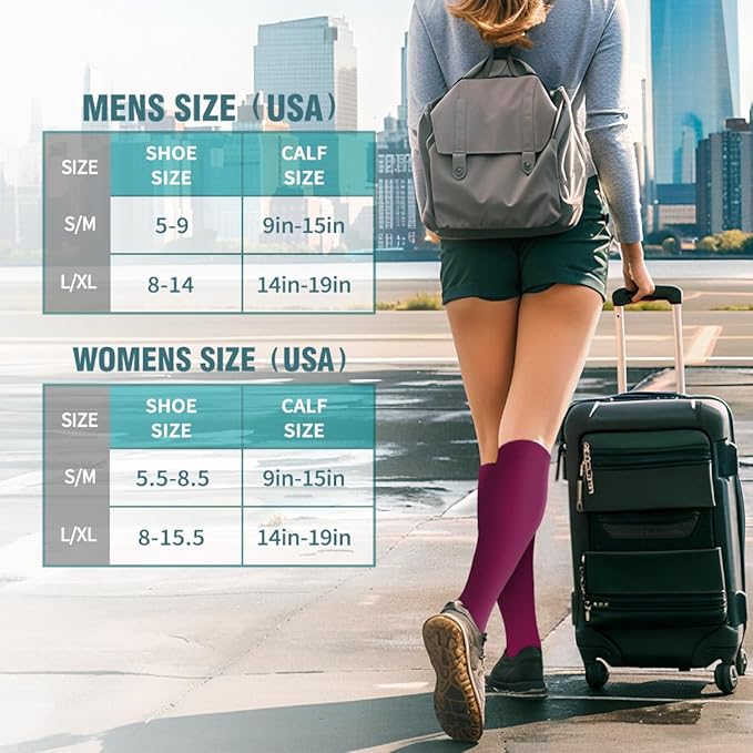 BLUEENJOY Copper Compression Socks for Women & Men (6 pairs) - Best Support for Nurses, Running, Hiking, Recovery