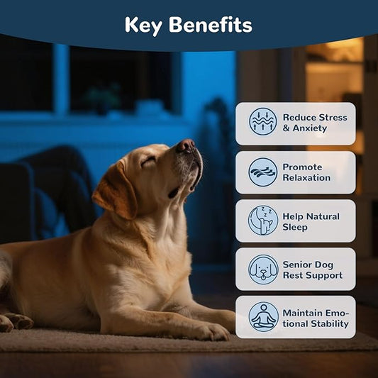 Melatonin for Dogs, Calming Chews for Dogs for Sleep Aid, Fireworks, Storms, Thunder, Barking, Separation, Dog Calming Chews with Valerian Root & L-Theanine, 200 Count