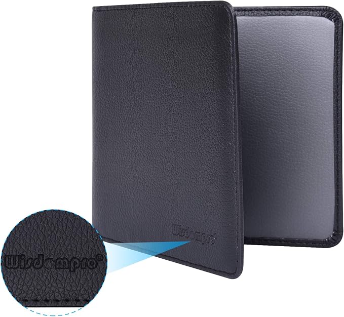 Wisdompro Small Car Registration and Insurance Documents Holder - Premium PU Leather Vehicle Glove Box Paperwork Wallet Case Organizer for ID, Driver's License, Key Contact Information Cards