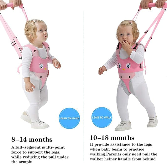 IULONEE Baby Walker, Handheld Kids Toddler Walking Harness Helper Assistant Protective Belt Child Activity Walker Adjustable Standing Up Walking Learning Helper for Toddler 7-24 Month (Pink)