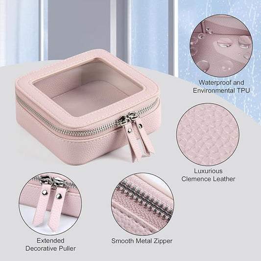 EcoVision Clear Makeup Bag, Travel Cosmetic Accessory Bag, Toiletry Organizer Bags for Women, Portable Waterproof Zipper Cosmetic Bag with Transparent Window