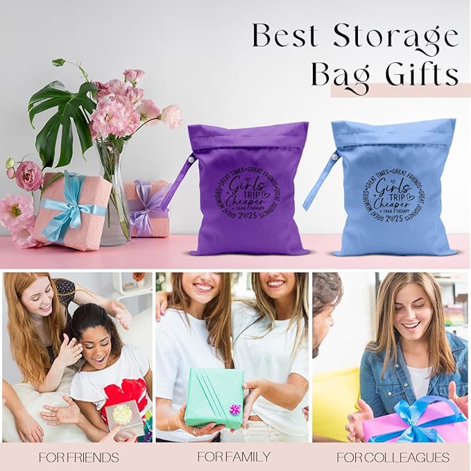 2Pcs Girls Trip Gifts Wet Dry Bag, Beach Bag Wet Bag Favors Aloha Bags, Sunscreen Bags Swimsuit Toiletry Travel Essentials For Women, For Beach Travel Laundry bags Dirty Diaper Swimsuit Gifts