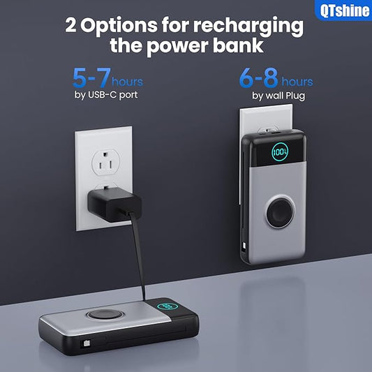 Portable Charger for iPhone with Built-in Cables and AC Wall Plug,Upgraded 40800mah Fast Charging USB C Power Bank,25W PD Travel Essentials Battery Pack for iPhone 17/16/15/14/13,Galaxy,Apple Watch