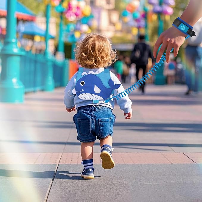 Lehoo Castle Toddler Leash for Walking, Baby Leashes for Toddlers 3-in-1, Kid Harness with Leash, Child Safety Leash Anti Lost Wrist Link (Whale)