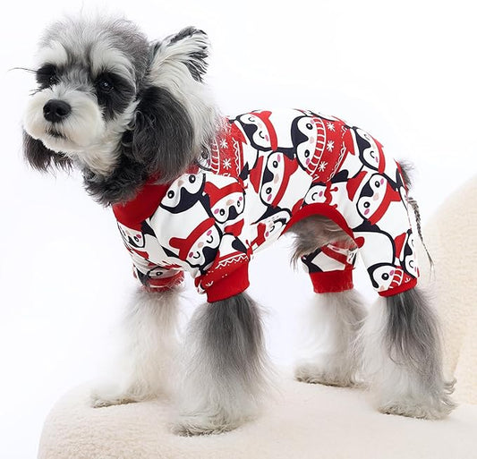 XPUDAC 4 Pack Dog Pajamas Cute Soft Dog Clothes for Small Medium Dogs Boy Girl Stretchy Pjs Jammies Outfit Puppy Onesies, X-Large
