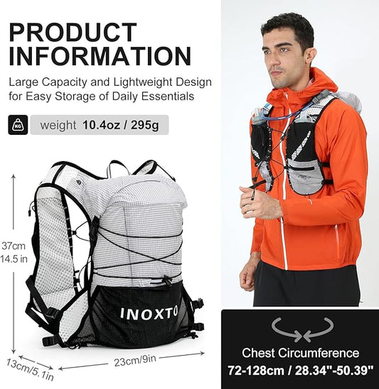 Running Hydration Vest Backpack, Lightweight Water Backpack with 1.6L Water Bladder Daypack for Women Men,Adjustable Running Vest Pack for Trail Running Hiking Cycling Race Marathon