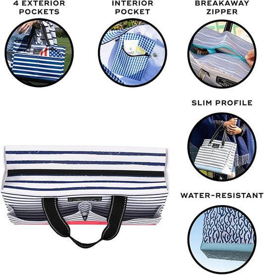 SCOUT Uptown Pocket Tote - Medium Multi-Use Tote Bag for Women, Nurses, Teachers, and Moms, 5 Pockets, Breakaway Zipper
