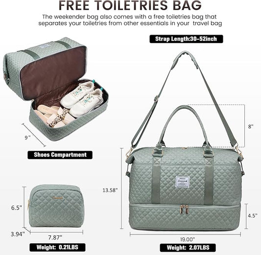 LOVEVOOK Travel Duffle Bag,Weekender Bags for Women with Shoe Compartment,Carry on Overnight Bag with Toiletry Bag,Gym Duffel Bag with Wet Pocket, Hospital Bags for Labor and Delivery