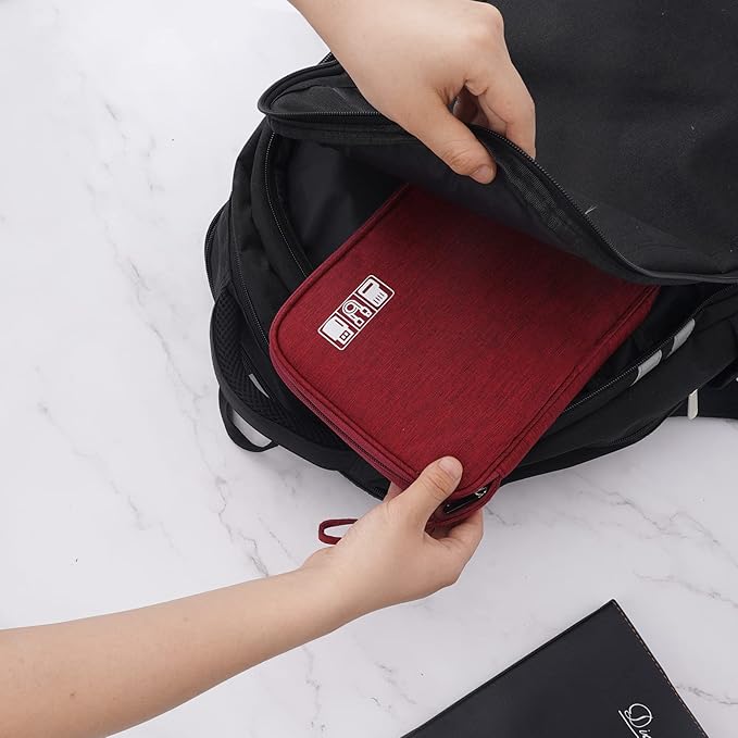 Electronic Organizer Travel Universal Cable Organizer Electronics Accessories Bag for Cable, Charger, Phone, USB, SD Card,1Pack