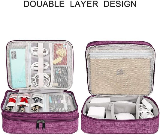 Electronics Organizer, Jelly Comb Electronic Accessories Cable Organizer Bag Waterproof Travel Cable Storage Bag for Charging Cable, Power Bank, iPad