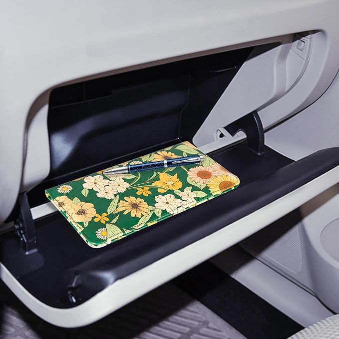 CoBak Car Registration and Insurance Holder - Vehicle Glove Box Car Organizer,Auto Truck Comparment Accessories Case with Magnetic Closure for Driver License,Cards