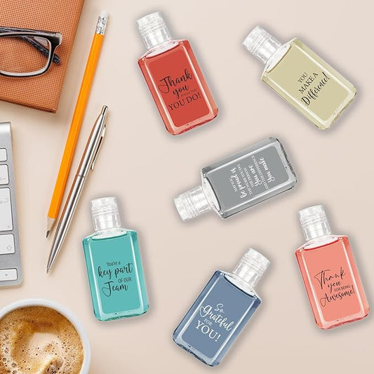 50Pcs Thank You Mini Hand Sanitizer Bulk Employee Appreciation Gifts Inspirational Small Hand Sanitizer 1fl oz Travel Size Hand Soap Gift for Team Coworker Teacher Nures Office (Classical)