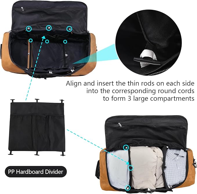110L Expandable to 140L 32” Foldable Oxford Soft-Sided Rolling Duffle Bag with 2 Heavy-Duty Wheels,3 Large Compartments,Adjustable Shoulder Strap and Attached Organizer Pouch,Coffee